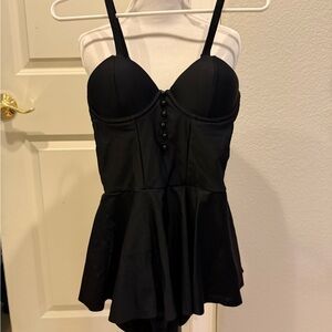 Unique Vintage Black One Piece Swimsuit